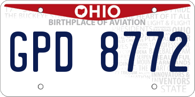 OH license plate GPD8772