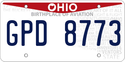 OH license plate GPD8773