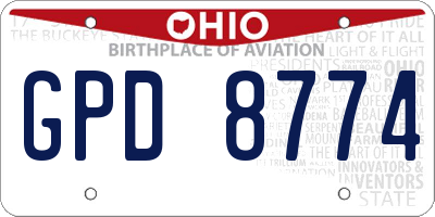 OH license plate GPD8774