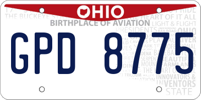OH license plate GPD8775