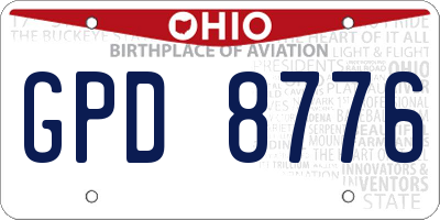 OH license plate GPD8776