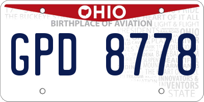 OH license plate GPD8778