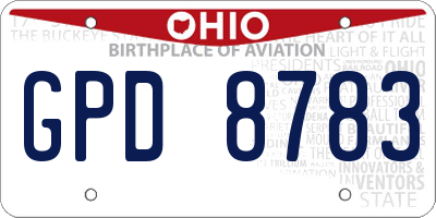 OH license plate GPD8783