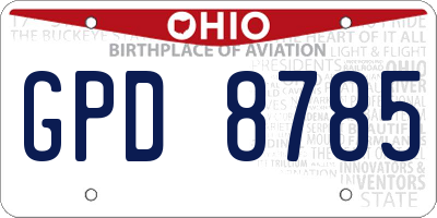 OH license plate GPD8785