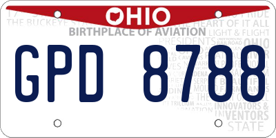 OH license plate GPD8788