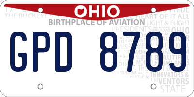 OH license plate GPD8789