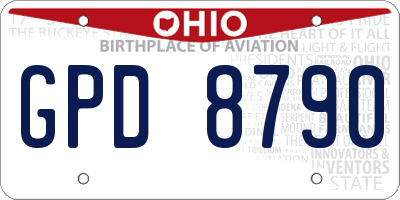 OH license plate GPD8790