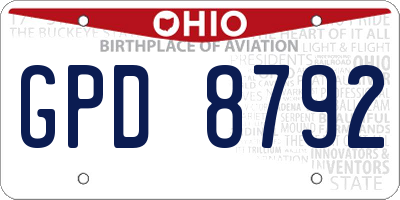 OH license plate GPD8792