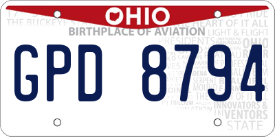 OH license plate GPD8794