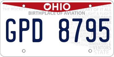 OH license plate GPD8795
