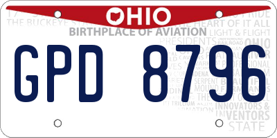 OH license plate GPD8796