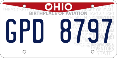OH license plate GPD8797