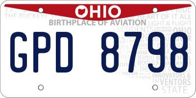 OH license plate GPD8798