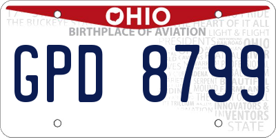OH license plate GPD8799