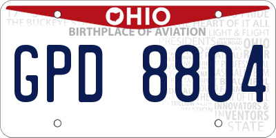 OH license plate GPD8804