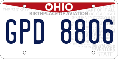 OH license plate GPD8806