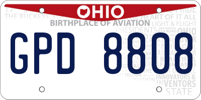 OH license plate GPD8808