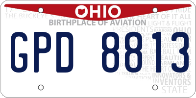 OH license plate GPD8813