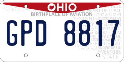 OH license plate GPD8817
