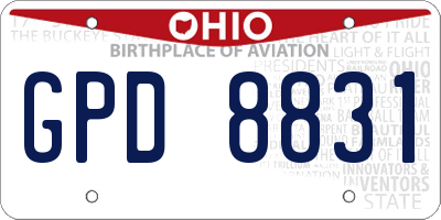 OH license plate GPD8831