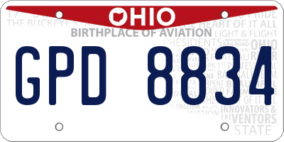 OH license plate GPD8834