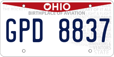 OH license plate GPD8837