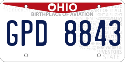 OH license plate GPD8843