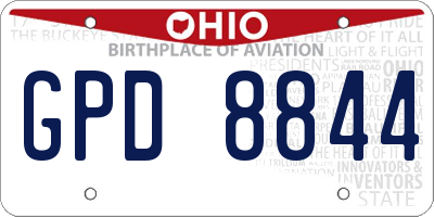 OH license plate GPD8844