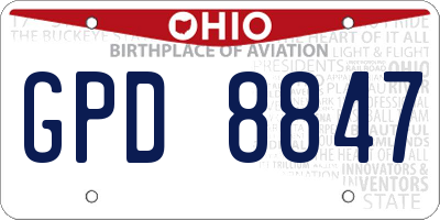 OH license plate GPD8847