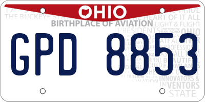 OH license plate GPD8853