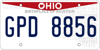 OH license plate GPD8856