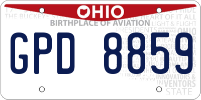 OH license plate GPD8859
