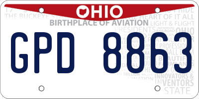 OH license plate GPD8863