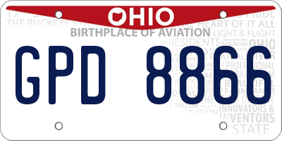 OH license plate GPD8866