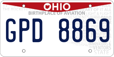 OH license plate GPD8869