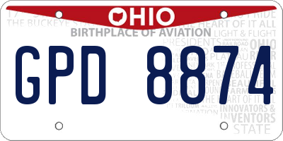 OH license plate GPD8874