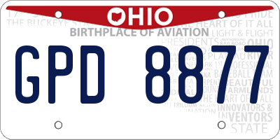 OH license plate GPD8877