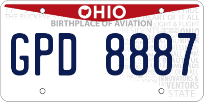 OH license plate GPD8887