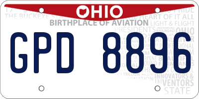 OH license plate GPD8896