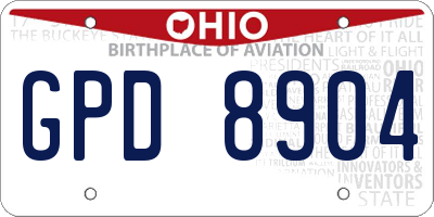 OH license plate GPD8904