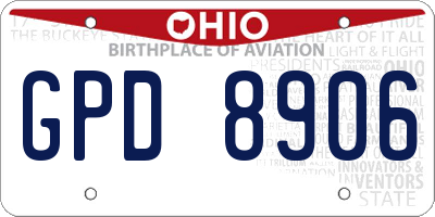 OH license plate GPD8906