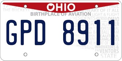 OH license plate GPD8911