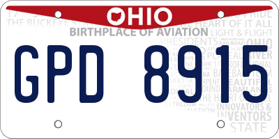 OH license plate GPD8915