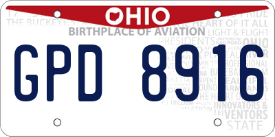 OH license plate GPD8916