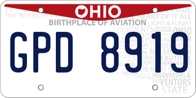 OH license plate GPD8919