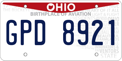 OH license plate GPD8921