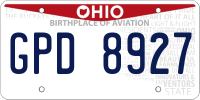 OH license plate GPD8927