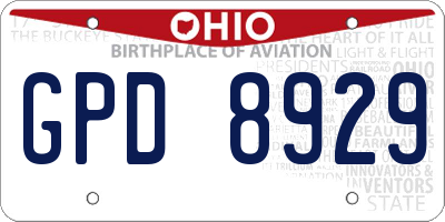OH license plate GPD8929