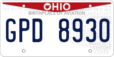 OH license plate GPD8930