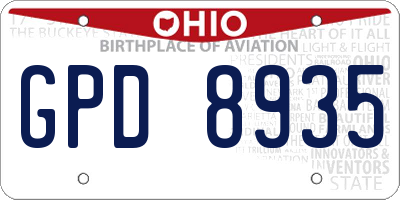 OH license plate GPD8935
